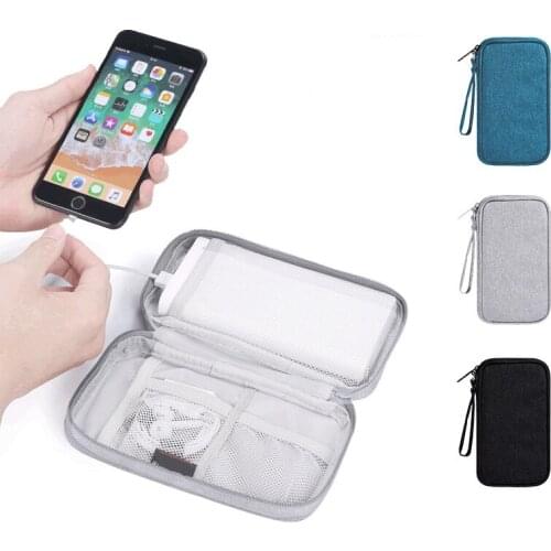 Polyester Fiber Travel Inserted Bag Storage Bags Small Travel Kit 1Pcs USB Cable Data Organizer 19.7*11*4.5CM