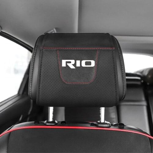 1pc for Kia Rio Car Headrest Protector Case Pu Leather Car Headrest Cover Car Accessories