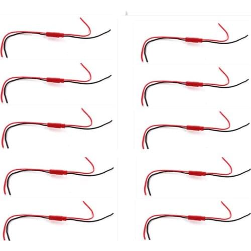 10Pairs JST Plug 2P Cable Lead Male/Female Connector 22AWG Soft Silicon Wire 10cm 100mm for Rc Model