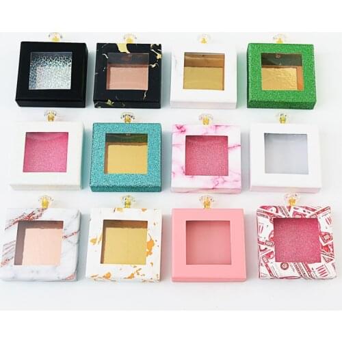 10pcs wholesales Crystal handle NEW 10mm-25mm False Eyelashes Packaging Box Lash Boxes Fake 3d Mink Lashes Glitter Case empty