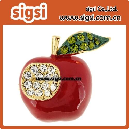 100pcs 35mm Fashion Design Red Fruit Pin Brooch