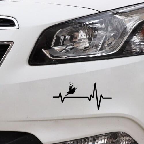 16.8CM*7.8CM Lovely Dance Ballet Girl Dress Heartbeat Vinyl Black/Silver Car Sticker C22-1220