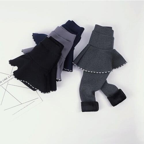 2019 Girls Pants Children Thickening Leggings 2-9Y Childrens Clothing Winter Cotton Leggings Baby Girl Skirt High Quality