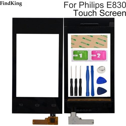 4.0'' Touch Screen For Philips E830 Touch Screen Digitizer Sensor Front Glass Panel Replacement Parts Panel Tools Adhesive
