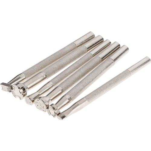 6Pcs Leather Working Saddle Making Tools Craft Tool Leather Craft Stamp Kits for Leathercraft Carving DIY Handmade Art