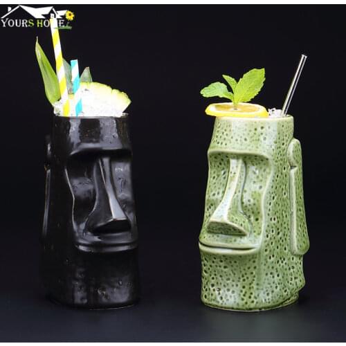 620ml Hawaii Tiki Mugs Cocktail Cup Beer Beverage Mug Wine Mug Ceramic Ku.Ku.Kauioo Mugs Barware