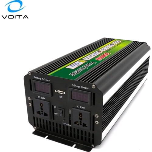 3000W 12V 24V 48V to 220V LED Display Car Power Inverter Converter Adapter Dual USB Voltage Transformer Modified Sine Wave