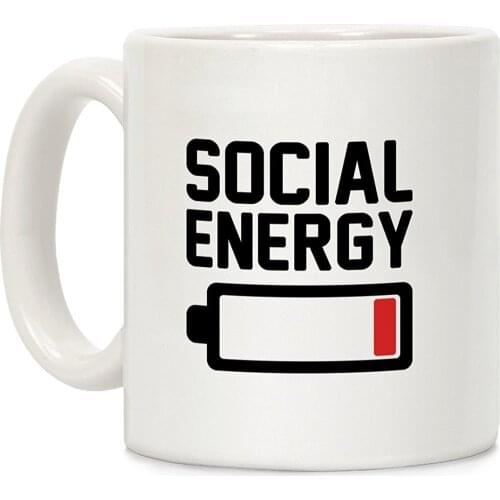 Social Energy Low White 11 Ounce Ceramic Coffee Mug