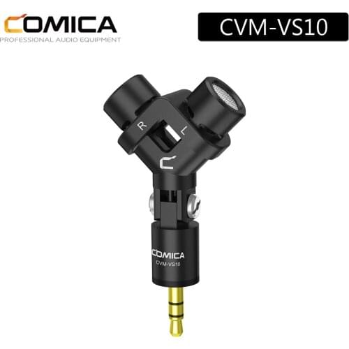 COMICA CVM-VS10 Mini Microphone XY Stereo Dual Mic Microphone 3.5mm Plug-in Microphone Mic For GOPRO Camera