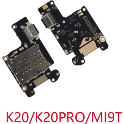 Sim Card Tray Holder With Charging Board For Xiaomi Mi K20 K20 Pro 9t Sim SD Memory Card Slot Adapter Flex Cable Repair Parts