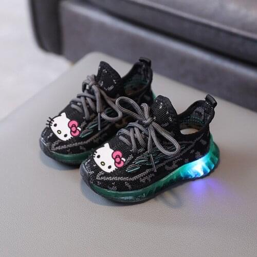Sanrio Hello Kitty Childrens Sneakers 2021 Spring and Autumn New Melody Sneakers Lighted Shoes boy girl Baby casual shoes