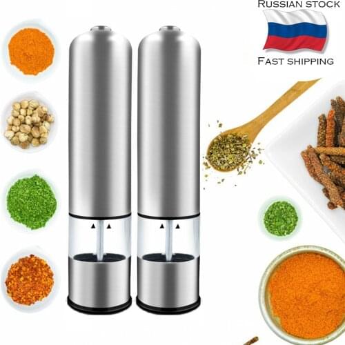 Stainless Steel Electric Seasoning Grinder Pepper Grinder Salt & Pepper Mill Grinder Kitchen Tools Accessories for Cooking