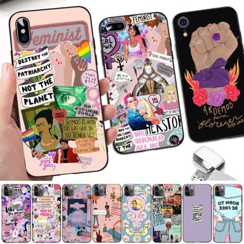 TOPLBPCS Feminist Feminism Phone Case for iPhone 8 7 6 6S Plus X 5S SE 2020 XR 11 12 pro XS MAX