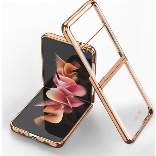 For Samsung Galaxy Z Flip 3 5G Case Phantom Plating Clear Transparent PC Hard Protection Back Cover Capa for Samsung Z Flip3