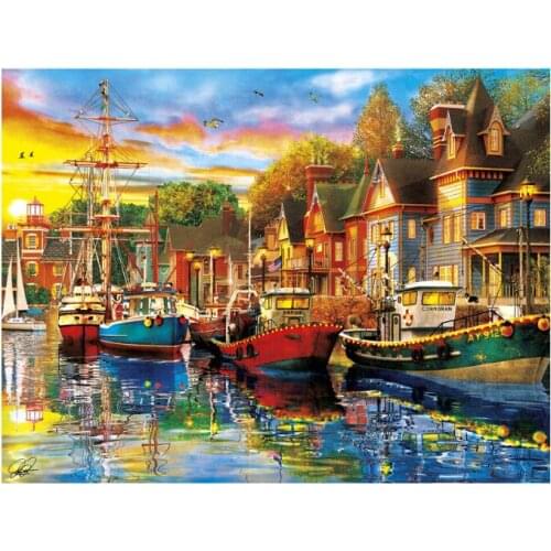 City landscape diamond mosaic embroidery painting rhinestone stickers wall paper decoration diamond art needlework handcraft diy