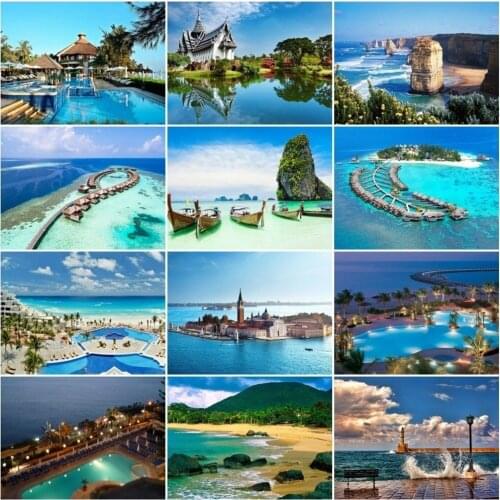 HUACAN 5D DIY Diamond Embroidery Full Display Sea Rhinestones Mosaic Full Square Diamond Painting Cross Stitch Home Decor Gift