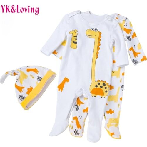 Dinosaur Baby Rompers 2019 Newborn Girl&boys Cotton Clothing Cartoon Long Sleeve Overalls Winter/ Autumn infant Clothes