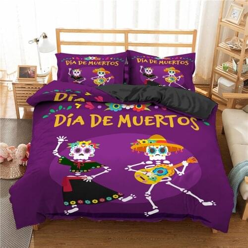 Goth Dance Skullcap Bedding Set Duvet Cover Double Queen King Super King All Sizes Luxury Bedding Sets