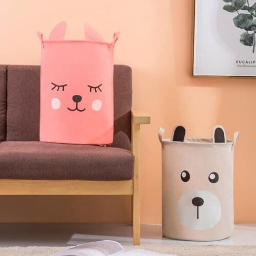 Cartoon Rabbit Ear Bear Laundry Hamper Clothes Storage Basket Home Decoration Storage Barrel Kids Toy Organizer Bucket
