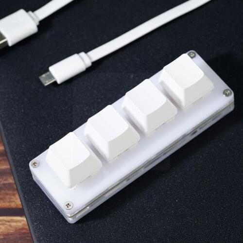 4 Keys Mini Mechanical Keyboard Copy and Paste DIY Keyboard Computer Programmable Sliver Keyboard Gaming Shortcut Switch Ke F0X1