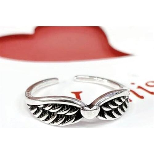 Miuoxion Retro Love Wings Ring Personality Fashion Punk Party Jewelry For Women Feature Namour Charm Gift All Seasons