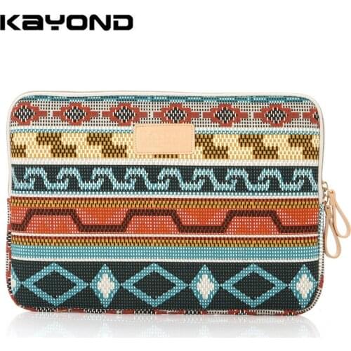 Fashion Retro Ethnic Canvas Laptop Sleeve 8 10 11 12 13 14 15 inch Notebook Bag Slim Case for ipad MacBook air pro retina