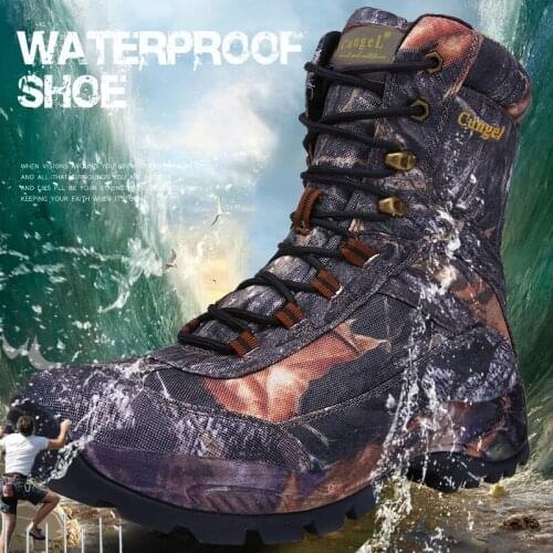 Men Tactical Combat Shoes Ankle Boots Breathable Hiking Shoes Camouflage Sport Work Safefy Shoes Waterproof Climbing Boots 44 45