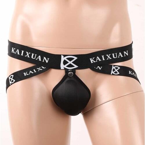 Men Underwear Open Butt Open Crotch Sexy Low Rise Penis Enlargerer Sponge Bulge Pouch Jockstrap Male Gay G-Strings Thong Briefs