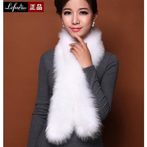 Real fox fur scarf gradient womens winter thermal fashion quality luxury scarf