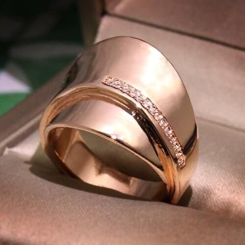 New Exquisite Multi-layer Twine Rose Gold Two-color Jewelry Female Engagement Wedding Gift Ring Ladies Party Jewelry