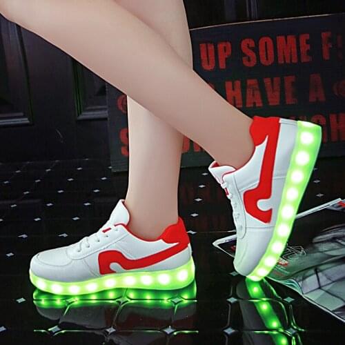 New Children Shoes 7 Colorful With USB Girls Light Shoes Boys Rechargeable Fluorescent Luminous Shoes Youth LED Sneakers