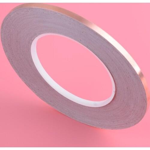 50M 5mm Single Side Conductive Copper Foil Tape Adhesive Shield Heat Resist Computer Peripheral Wire