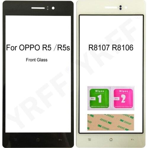 Front Glass Panel For OPPO R5 R5s R8106 R8107 (No Touch Screen) Outer Glass Cover Repair Assembly Parts