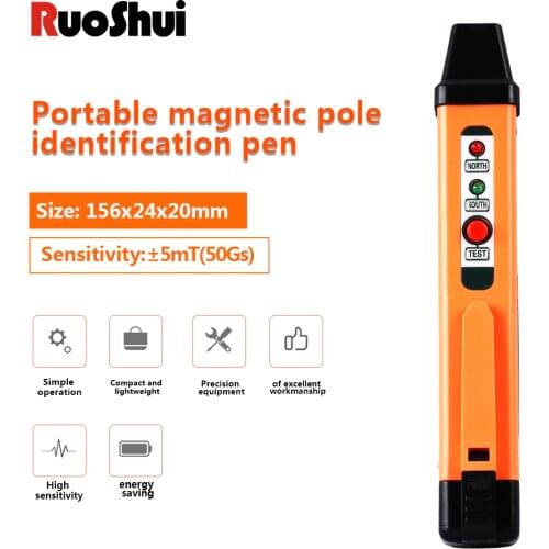 RuoShui 862M N S Polar Identification Test Pen Magnetic Field Magnet Pole Sensitivity Detector Polarity Determination Portable