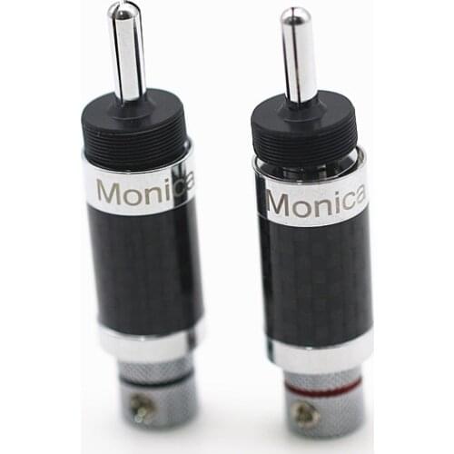 Silver color CF-202(R) fever carbon fiber banana plug speaker y plug audio cable connector terminal accessories