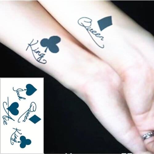 SHNAPIGN 25 Style Mini Temporary Tattoo Body Art, Spades K Designs, Flash Tattoo Sticker Keep 3-5 days Waterproof 10.5*6cm