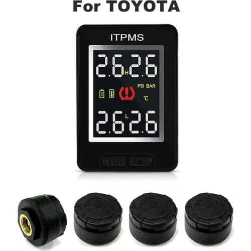 CAREUD U912 Car TPMS Auto Wireless Tire Pressure Monitoring System with 4 External Sensors LCD Embedded Monitor For Toyota Only