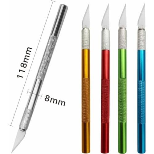 6 Blades Metal Scalpel Knife Carving Tools Kit Non-Slip Blades Wood Paper Box Cutter Pen Knife Mobile Phone Repair Hand Tools