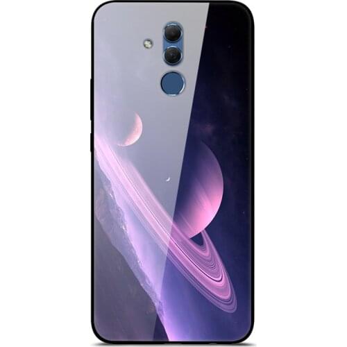 Glass Case For Huawei Maimang 7 Phone Case Phone Cover Back Bumper Star Sky Pattern