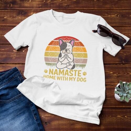 Harajuku Top Bulldog Yoga Print Women T-shirt Casual Ladies Basic O-collar Short Sleeved Women T-shirt Girl,Drop Ship