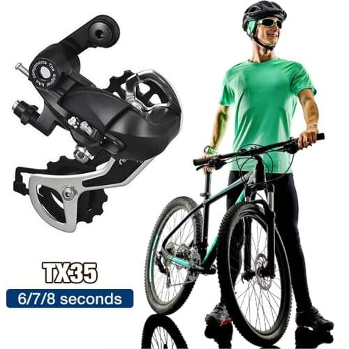 TX35 6 /7/8 Mountain Bikes Rear Mech Derailleur Low Noise 7-speed Positioning Rear Shift Chain Long Cage Type Bicycle Derailleur