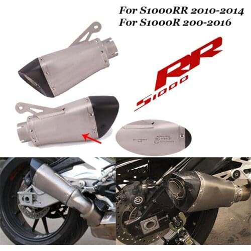 For Bmw S1000R 2010-2016 S1000Rr 2010-2014 60Mm Motorcycle Carbon Steel Exhaust Muffler With Db Laser Killer Laser Marking