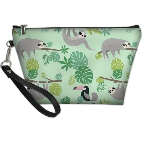 HaoYun Cartoon Sloth Pattern Travel Cosmetic Bags for Women Toiletries Lovely Animal Makeup Bags Female Storage Make Up Case