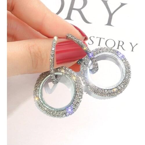Needle new fashion earrings female geometric Circle Earrings European and American simple Earrings