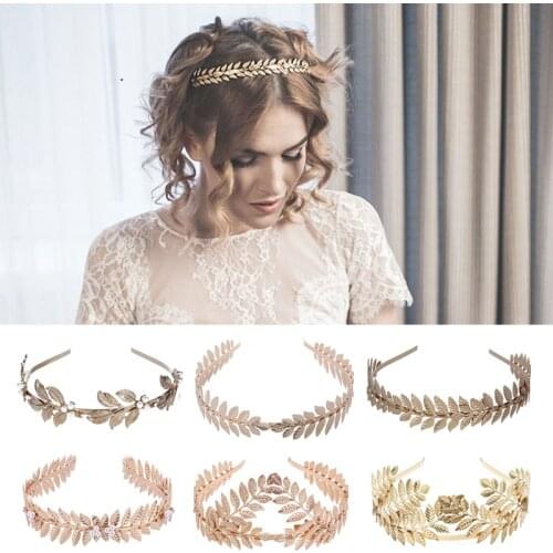 Fashion Retro Hair Bands For Women Wedding Metal Gold Leaf Star Hair Headbands Girls Bride Hair Accessories Party Headdress
