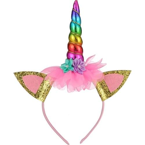 1pc 26CM Kawaii Unicorn Headband Plush Toys Lovely Children Girls Birthday Party Dolls Stuffed Toy Halloweens Headwear Toy Gift