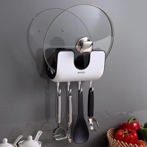 1pcs/Set Pot Lid Holder Wall-Mounted Hanging Holder for Pan Pot Cover Rack Kitchen Organizer Plastic Kitchen Storage Rack
