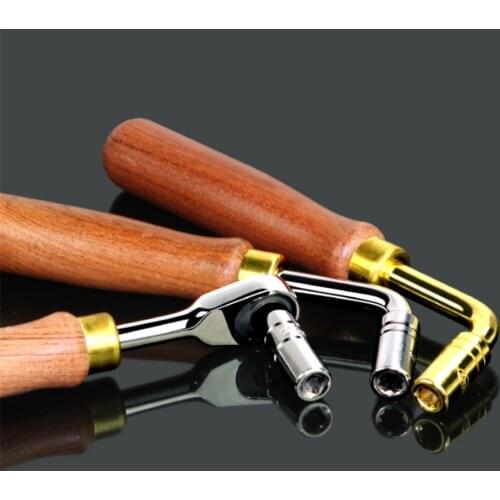 1Pcs Professional Octagonal Head Wrench RedWood Wrench L-shape Piano Metal Tuner Spanner Repair Tool For Dulcimer Guzheng