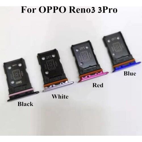 100% Original Sim Card Tray For Oppo reno 3 pro Micro SD/SIM Tray Card Adapter Socket Slot Holder For Reno3Pro SIM card Reader
