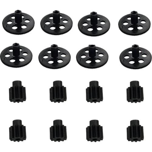 16 Pieces Motor Gears Pinion For Xs809 Xs809hc Xs809hw Rc Drone, Black